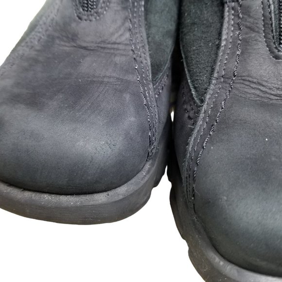 Vintage La Canadienne square toe sherpa lined lug sole black suede platform boot - Picture 12 of 13